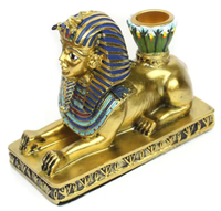 Dekorative Hundegott Anubis Sphinx Göttin Geschenke Altägyptische Kerzenhalter Desktop Gold Kerzenständer Figur Kunsthandwerk für Zuhause