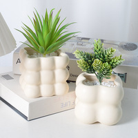 Pot de fleurs en céramique style nordique couleur crème, décoration créative haut de gamme pour la maison, idéal pour les orchidées Phalaenopsis et les plantes vertes