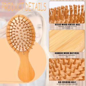 Mini Peine de Bambú Personalizado, Cepillo de Madera para Masaje y Peinado del Cuero Cabelludo, Herramienta de Cuidado del Cabello de Bolsillo con Logotipo, Herramienta Natural para Peinar el Cabello - Product Image 3