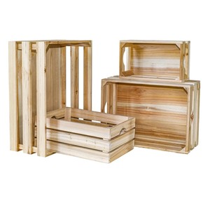 100% Cajas <span class=keywords><strong>de</strong></span> madera grandes Juego sin terminar <span class=keywords><strong>de</strong></span> 4 Cajas <span class=keywords><strong>de</strong></span> almacenamiento <span class=keywords><strong>de</strong></span> madera Caja rústica <span class=keywords><strong>de</strong></span> exhibición <span class=keywords><strong>de</strong></span> madera - Product Image 1