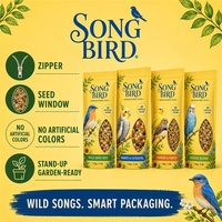 Sachet Mylar Personnalisé pour Graines d'Oiseaux avec Fenêtre Transparente, Refermable, Zip, Doypack, pour Emballage Alimentaire de Jardinage et Marque Oiseaux Sauvages