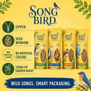 Sacchetto Mylar Personalizzato per <span class=keywords><strong>Semi</strong></span> di Uccelli con Finestra Trasparente, Chiusura a Zip Richiudibile, Sacchetto Doypack per Alimenti da Giardino per Uccelli Selvatici - Product Image 5
