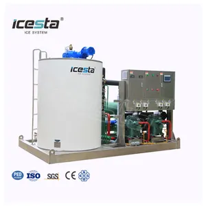 ICESTA 10t 15t 20t 25t 30t automatic industrial seawater ice flake machine for sea fish processing cooling