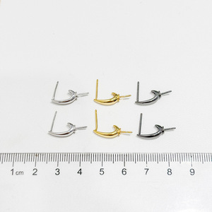 Accessoires en argent S925 pour la création de bijoux, boucles d'oreilles en argent tendance avec perles rondes de 8 à 13 mm, plateau vide pour boucles d'oreilles 22180 - Product Image 4