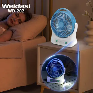 Fábrica preço elétrico 3 velocidade controle usb mesa fã portátil mini mão recarregável ventilador com luz