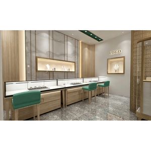 Vetrina Espositiva per Gioielleria di Lusso in Tono Legno Chiaro, <span class=keywords><strong>Design</strong></span> Personalizzato per Interni Completi di Negozi, Soluzione Completa per Esposizione al Dettaglio - Product Image 1