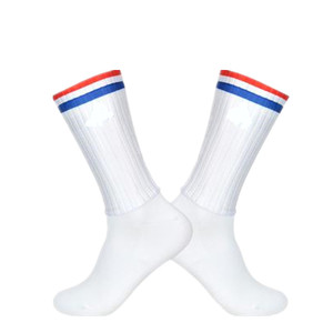 Outdoor Sports <b>Socks</b> Mid-Calf Sweat-Wicking Breathable Bike Cycling <b>Socks</b> <b>Black</b> White Spots Pattern Functional Fabric - Product Image 5