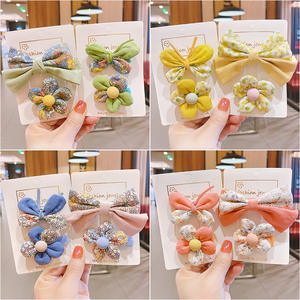 Набор из 2 заколок для волос «Принцесса», бантики, милые аксессуары для волос, новый дизайн 2022 года, корейский стиль, для девочек и детей, HUIYI - Product Image 2