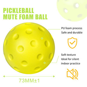Balles de <span class=keywords><strong>pickleball</strong></span> silencieuses de nouvelle conception, 74 mm, en mousse silencieuse, pour entraînement intérieur et extérieur, balles d'entraînement souples - Product Image 3
