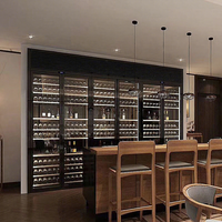 HAIYUE Meuble de salon de luxe en acier inoxydable, armoire à vin, bar à domicile, armoire à vin en verre, cave à vin élégante
