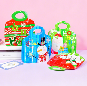 Sacs d'emballage de bonbons de Noël personnalisables sur le thème du Père Noël, refermables et adaptés à l'emballage de cadeaux - Product Image 6