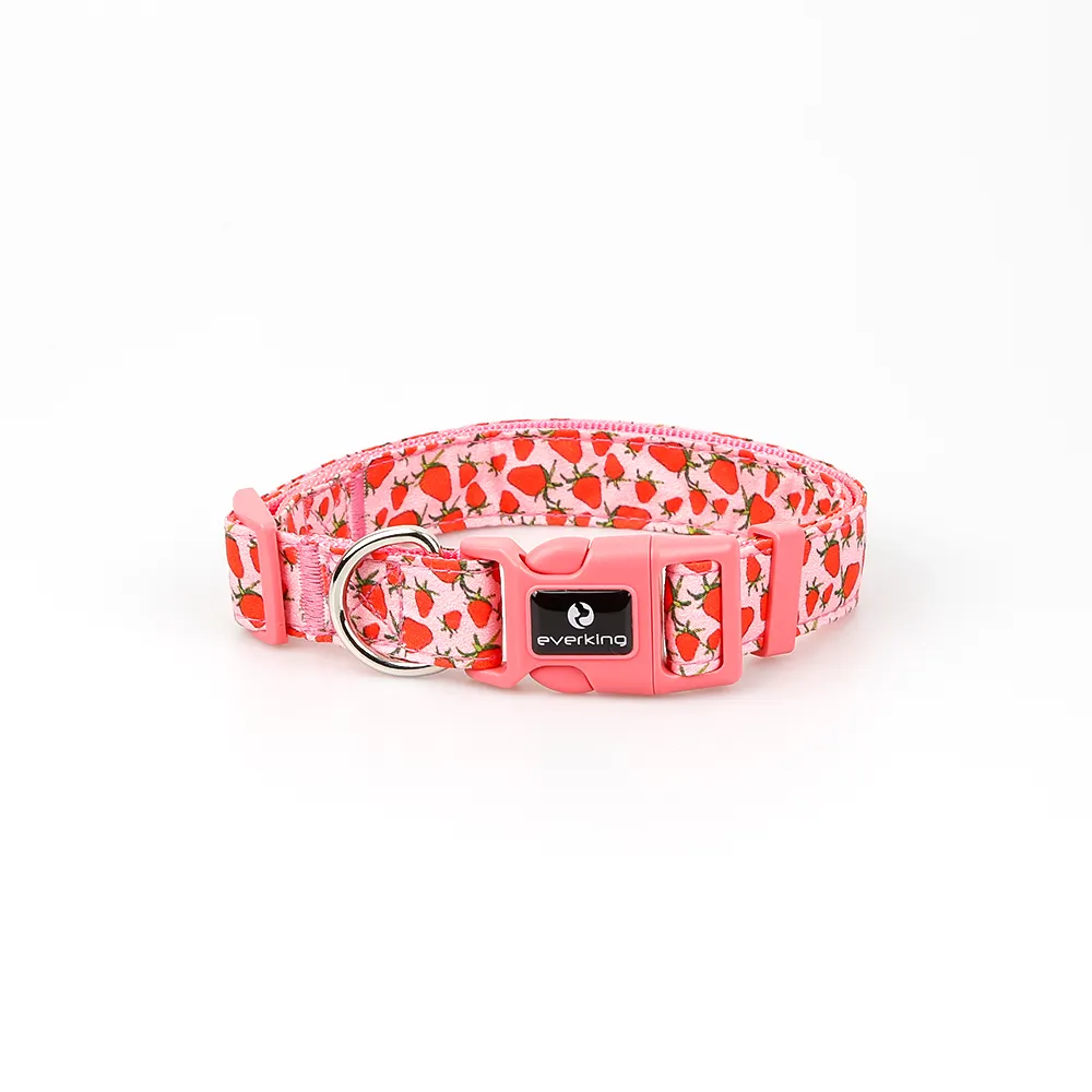 Eco Friendly 100% Pet Webbing Comfortable Pet Products pink dog collars