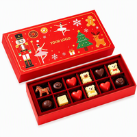 Boîte cadeau de Noël rouge de luxe personnalisée, emballage en carton rigide avec logo pour bijoux, chocolat, vente en gros