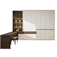 Meubles de cuisine LED personnalisés de luxe, armoires de cuisine modulaires avec paniers de rangement pour appartement