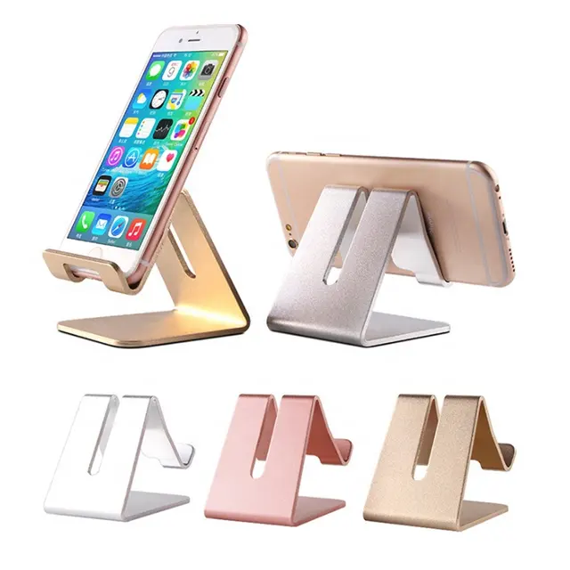 Universal ponsel tablet meja Dudukan logam aluminium ponsel berdiri untuk iPhone iPad Samsung smartphone tablet laptop