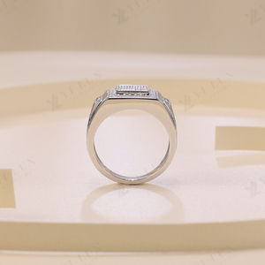 Hip Hop Người Đàn Ông Của Sterling Bạc Vuông Moissanite Vòng Thiết Kế Sang Trọng <span class=keywords><strong>Micro</strong></span> Pave Thiết Lập Moissanite Người Đàn Ông Nhẫn Trang Sức Cho Groommen - Product Image 3