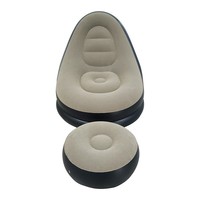 Canapé gonflable floqué BBL avec repose-pieds, canapé paresseux en PVC écologique, lit d'appoint gonflable pour salon, fauteuil inclinable multi-personnes, canapé gonflable
