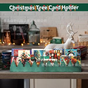 <b>Christmas</b> <b>Tree</b> Card Display Stand Wooden Photo <b>Storage</b> <b>Box</b> Desktop Organizer 20 Cm X 20 Cm Multi Layer <b>Storage</b> Rack - Product Image 3
