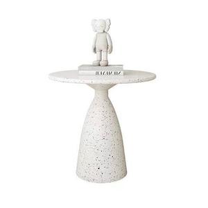 <span class=keywords><strong>Table</strong></span> d'appoint ronde en <span class=keywords><strong>terrazzo</strong></span> blanc moucheté, base sur piétement, <span class=keywords><strong>table</strong></span> d'appoint moderne minimaliste pour salon, petit espace, <span class=keywords><strong>chevet</strong></span> - Product Image 1