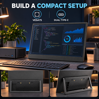 Écran portable 15,6 pouces FHD IPS double Type C VESA 75 pour configuration PC compacte, moniteur de jeu