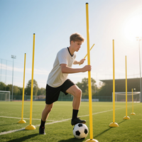 Poteau de marquage d'agilité pratique et portable sans base, en PP, longueur 1,8 m, pour l'entraînement sportif d'agilité