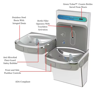 IUISON Public Commercial 304 Station de remplissage de bouteilles murales en acier inoxydable <span class=keywords><strong>Fontaine</strong></span> d'<span class=keywords><strong>eau</strong></span> <span class=keywords><strong>potable</strong></span> <span class=keywords><strong>Eau</strong></span> - Product Image 5