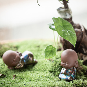 Mini estatua de Buda de oro negro, esculturas de tetera, bandeja de <span class=keywords><strong>Kungfu</strong></span>, figura de monje, decoración de mascotas de té, estatua de Buda que ríe, decoración del hogar - Product Image 3