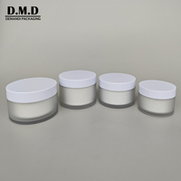 Pot vide en plastique dépoli de 50 ml (1 oz) pour crème corporelle, avec logo personnalisé, double paroi, avec couvercle, noir mat et blanc