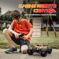 Voiture de course télécommandée 4 canaux haute vitesse 2,4 G tout-terrain 1/16 RC, avec câble USB, étanche, antichoc, prête à l'emploi