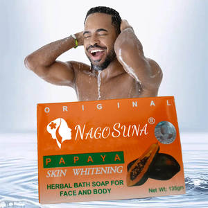 <span class=keywords><strong>Savon</strong></span> blanchissant à la papaye Extrait naturel à base de plantes <span class=keywords><strong>Savon</strong></span> nettoyant pour le corps/le visage Nettoyage et éclaircissement de la peau Devenir une peau crémeuse - Product Image 1