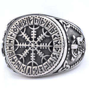 Anillos Ravel de acero inoxidable estilo vikingo nórdico al por mayor, anillo de circón principal Unisex personalizado para hombres y mujeres, diseño nórdico clásico para fiestas - Product Image 5