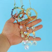 Nouvelle arrivée cristal naturel attrape-soleil mosaïque Technique puces de pierres précieuses suspendus cristal cercle attrape-soleil avec thème mascotte