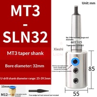 Porte-outil à verrouillage latéral Morse Taper MT4-SLN32 pour tournage vertical extérieur, refoulement d'eau interne, tige droite U