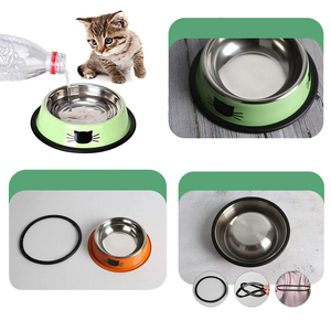 Comederos Grandes de Acero Inoxidable para Perros con Diseño Impreso, Ligeros, Resistentes a Caídas, Fáciles de Limpiar, Acabados Coloridos, para Viajes al Aire Libre - Product Image 3