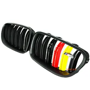 High quality dual slat german flag color F10 F11 F18 front grille M look for BMW 5 series 2010 2012 2014 2017