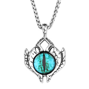 Yunnique – collier avec pendentif œil de Dragon en acier inoxydable pour hommes, bijoux à la mode, Style Hip Hop, design géométrique, chaîne à sertissage - Product Image 5