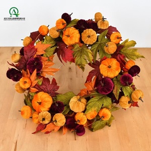 Nhân tạo bí ngô kỳ nghỉ Vòng hoa với món trang sức Berries Maple để lại cho Halloween thu hoạch mùa thu phía trước cửa Đảng Tạ Ơn trang trí nội thất - Product Image 3