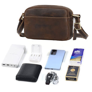 Bolso Bandolera de Cuero Genuino Crazy Horse para Hombre, Bolso de Hombro de Cuero Genuino, Estilo Retro, Duradero - Product Image 6