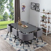 Mesa de Comedor Rectangular Moderna, Pequeña y Sencilla, para 6 Personas, Ideal para Conferencias, Negociaciones, Oficina, Recepción y Hogar, con Sillas