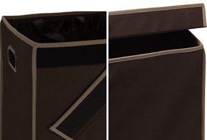 ตะกร้าซักผ้าสีน้ำตาลพร้อมถุงซับที่ถอดออกได้มี2ช่อง - Product Image 4