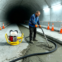 220V Diesel-/Benzinbetriebener Horizontaler Zementvibrator mit Stecker für Baustellen – Beton- und Schlammvibrator mit Abgasmotor