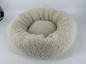 Longue peluche chat lits chat tapis rond doux lit pour chiens coussin pour animaux de compagnie chat lit dormir canapé tapis animal fabricant livraison directe - Product Image 2