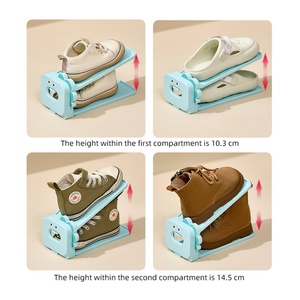 Cartoon Adjustable <b>Space</b>-<b>Saving</b> Two-Tier <b>Shoes</b> Holder <b>Shoe</b> Cabinet Layered Partition Organizing Children's <b>Shoe</b> Rack - Product Image 2