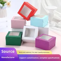 Boîte à muffins à tarte aux œufs à bord en dentelle de couleur unie transparente emballage de gâteau de Dessert de pâtisserie en carton en gros transfrontalier