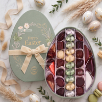 Cajas de Regalo de Pascua de Cartón Hechas a Mano de Lujo con Forma de Huevo para Niños, con Inserto