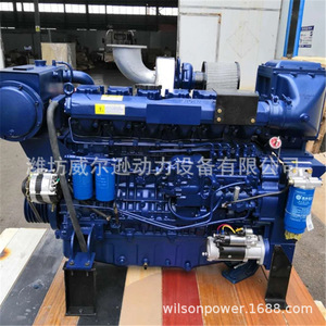 เครื่องยนต์ดีเซลทางทะเล Weifang WP12 450 แรงม้า หกสูบ สี่จังหวะ 1800 รอบต่อนาที สตาร์ทอัตโนมัติ สำหรับเรือ - Product Image 1