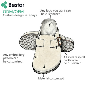 Bestar Chaussures sabots mules pour femmes haute qualité en cuir de vachette daim EVA <span class=keywords><strong>semelle</strong></span> confortable boucle - Product Image 4