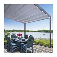 Auvent rétractable automatique en aluminium motorisé, imperméable, pour balcon, cour, jardin, restaurant, terrasse
