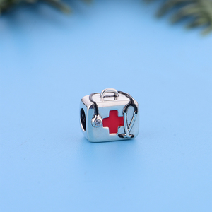 Breloques en argent Pan Charms : Trousse de premiers secours, Stéthoscope, Chapeau d'infirmière, Perles médicament, compatibles avec bracelet original, bijoux, Docteur Berluque - Product Image 6