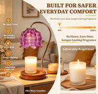 Lampe chauffe-bougie électrique violette avec minuterie, chauffe-bougie électrique, cadeau d'anniversaire ou de Noël pour femme, chauffe-cire pour fleurs